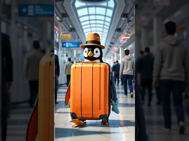 Penguin's Wild Airport Adventure Will Make You Smile! #shorts 