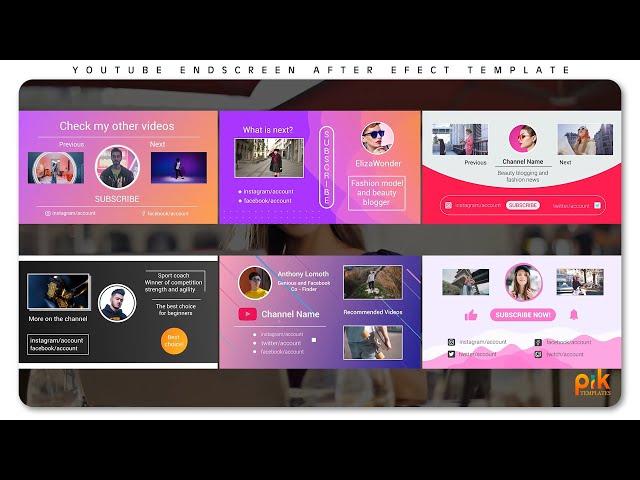 6 FREE Youtube End Screen Template - After Effect Template