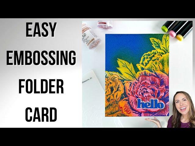 EASY Embossing Folder Card Idea with Ink Swiping & Heat Embossing Techniques #papercraft