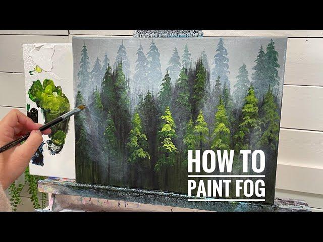 HOW TO PAINT FOG | Acrylic Painting Tutorial for beginners