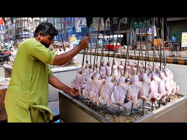 Pakistani Street Food - FULL CHICKEN ROAST and WHOLE FRIED CHICKEN Karachi Pakistan