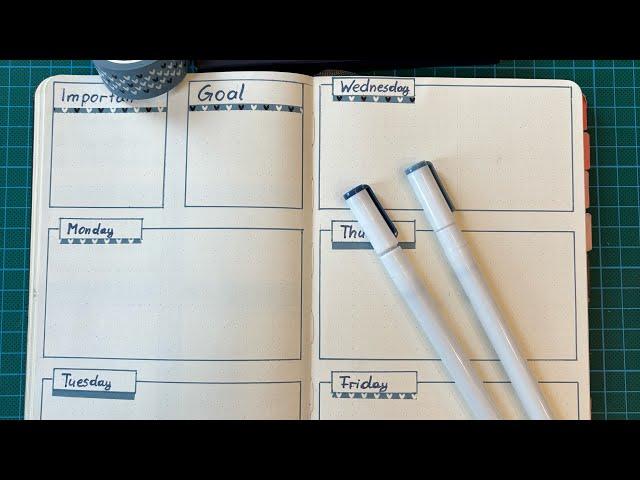 Weekly setup for my work bullet journal