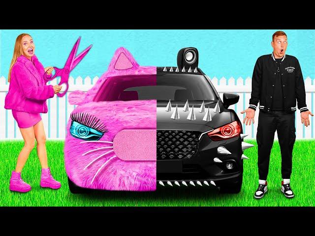 Voiture Rose vs Voiture Noire Défi | Moments Marrants par BaRaFun Challenge