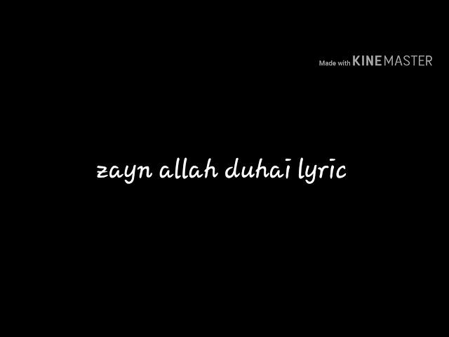 Zayn malik  allah duhai hai lyrics