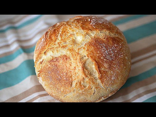 4 Ingredients! No knead bread! Everyone can make this homemade bread!