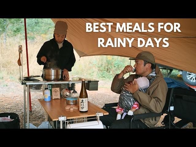 Rainy Mood Camping: Cast Iron Comfort Food & Savory Korean Noodles You Can’t Resist!