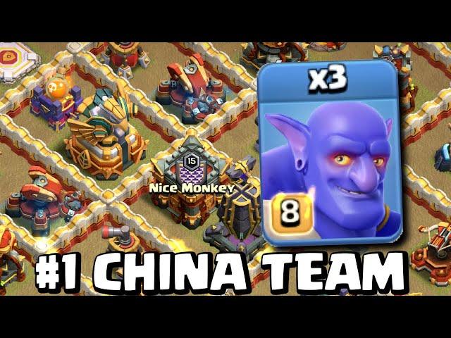 WORLD CHAMPIONSHIP Chinese Team USE SUPER BOWLERS in Hard Mode (Clash of Clans)