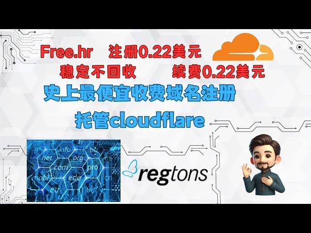 史上最便宜域名注册，0.22美元一年，可托管cloudflare，要什么免费域名？