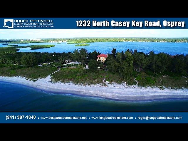 Luxurious Gulf-to-bay estate for sale at 1232 North Casey Key Road in Osprey, Florida