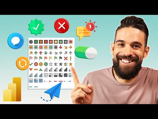 Power BI Themes with CUSTOM ICONS  ️