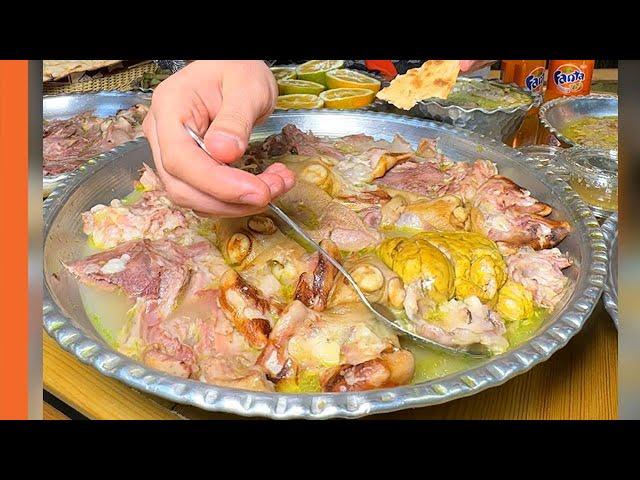 Sheep's head soup strange but delicious Iranian food کله پاچه لذیذ ایرانی در طباخی دورهمیشهران،