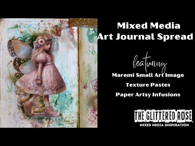 Mixed Media Art Journal Featuring A Maremi Small Art Fairy,  Art Journalling Made Easy