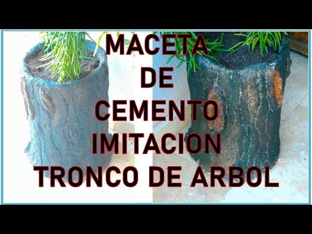 MACETA DE CEMENTO (tronco de árbol quemado) JLBRO.ARTS