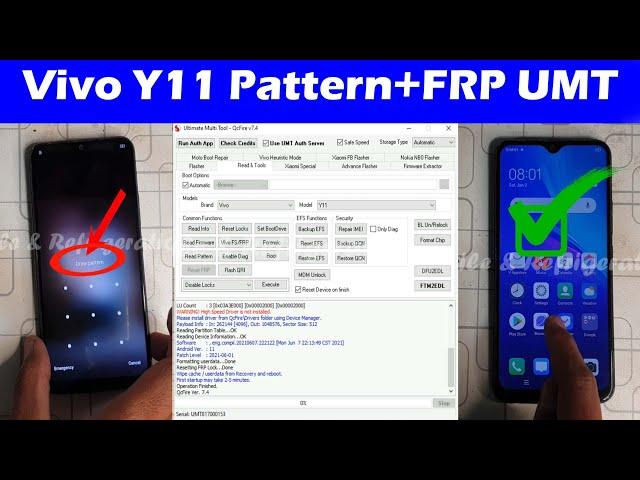 Vivo Y11 (1906) Pattern Unlock FRP Bypass UMT