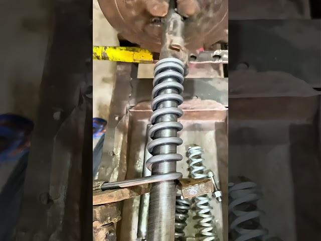 Satisfying Spring Making by Hand on a Vintage Lathe #shorts