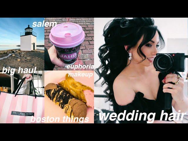 my wedding hair?! Euphoria makeup, Salem, BIG HAUL, trying Dunkin! // boston vlog
