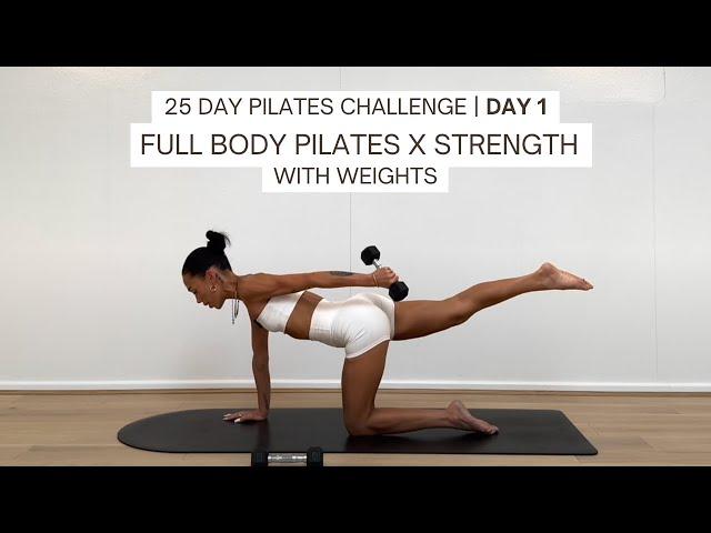 25 DAY PILATES CHALLENGE | DAY 1 | 30 MIN FULL BODY PILATES X STRENGTH | At Home Pilates