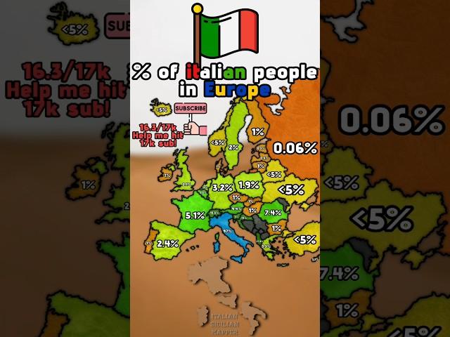 % of Italian people in Europe #mapping