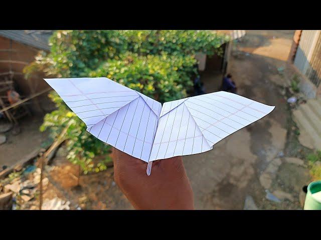 how to make paper bat (flapping), like butterfly, notebook paper flying bat, technokriart