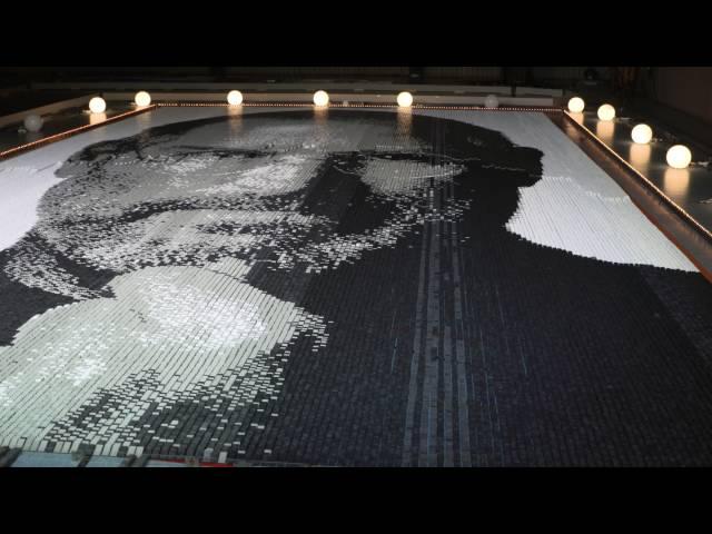 Steve Jobs in 150,000 Dominoes - World Record - Largest Domino Portrait | 4K