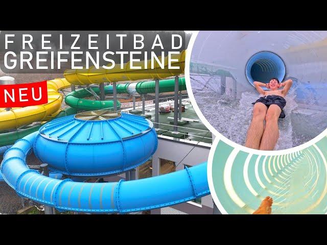 NEUER Rutschenturm im Freizeitbad Greifensteine! 2024 - Trichter, Family Twister & Röhrenrutsche