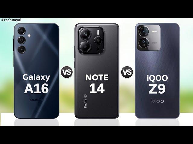 Samsung Galaxy A16 5g vs Redmi Note 14 5g vs IQOO Z9 5G || Full Comparison