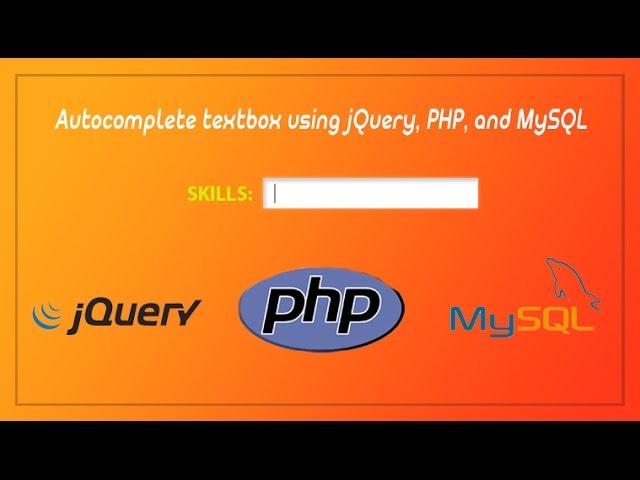 Autocomplete textbox with PHP, jQuery and MySql