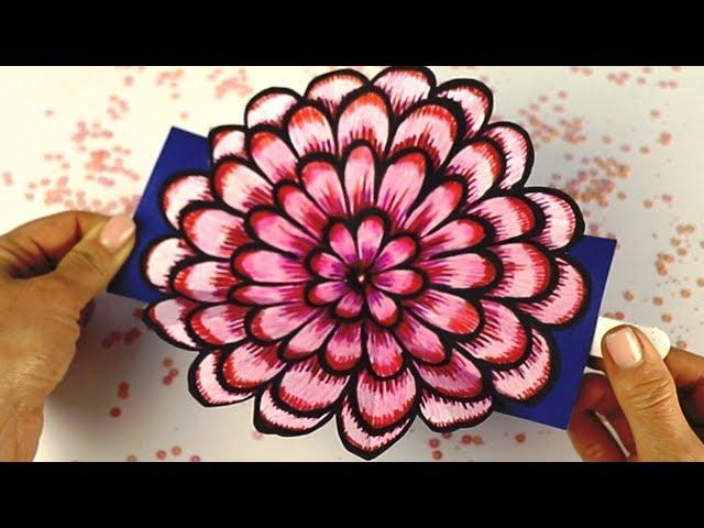 DIY Antistress 3D Pop-up card! How to draw a huge flower