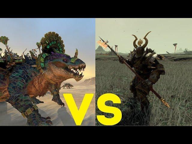 Жуткий завр vs Избранные (алебарды) : Total War Warhammer 2. тесты юнитов v1.7.0.