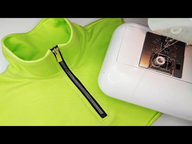  How to Sew a Partial Zipper/ How to sew a zip collar 