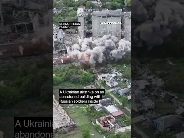 Ukrainian Airstrike on Abandoned Building With Russian Soldiers #warinukraine