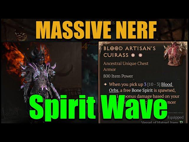 MASSIVE NERF - Nercromancer Diablo 4 - Spirit Wave