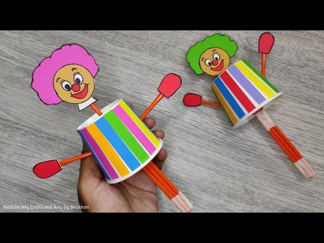 cute paper cup puppets || DIY paper Joker toy