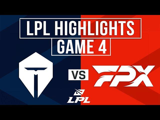 FPX vs TES Highlights Game 4 | LPL 2025 Split 2 Playoffs | FunPlus Phoenix vs Top Esports