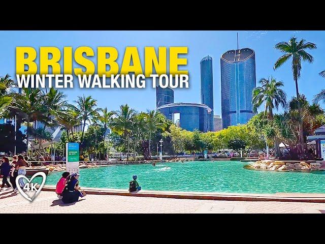 Brisbane Australia Mid Winter Walk Tour 4K - South Bank, Ferry Ride, City, Roma St Parklands