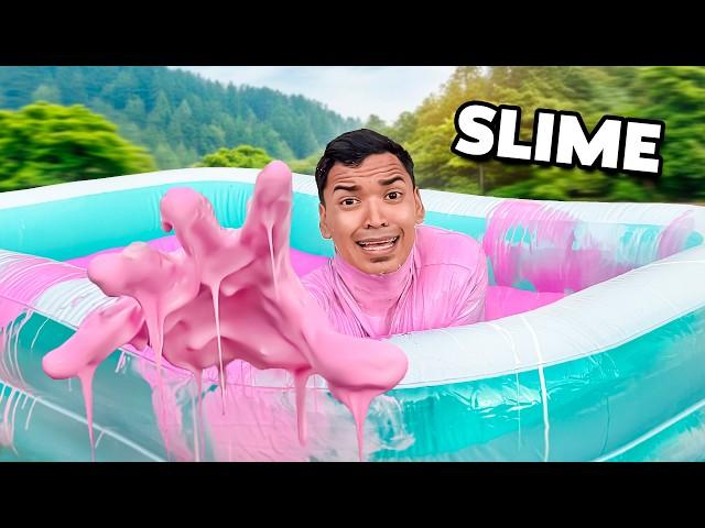 LLENE mi PISCINA de SLIME en el PATIO DE MI CASA - Alfredo Larin