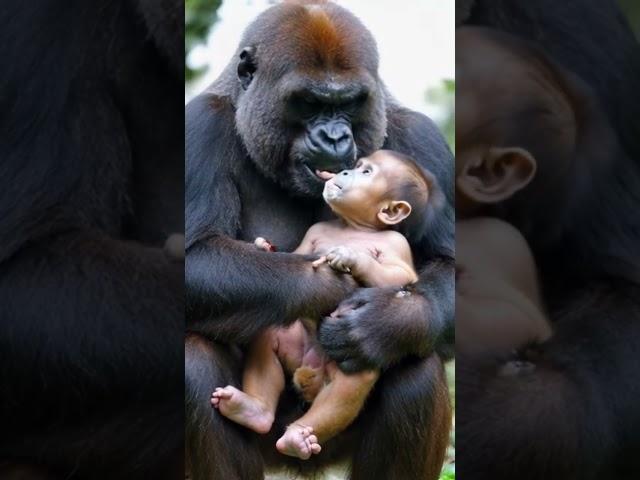 Gorillas and human descendants #cute #lovely #animals #poor #baby#gorilla