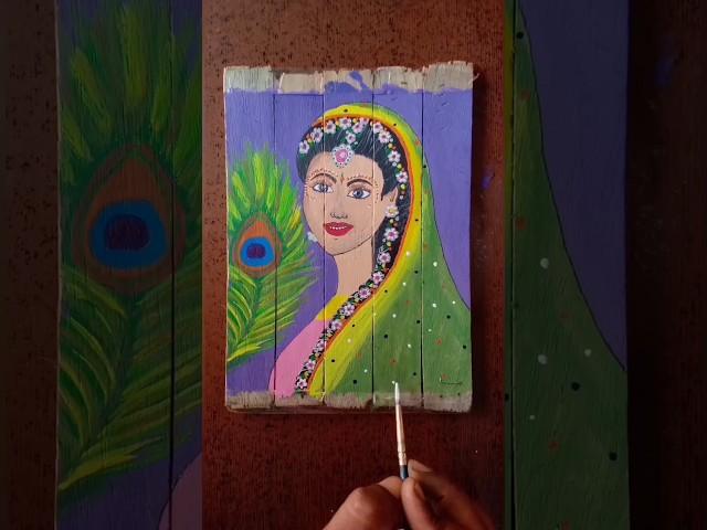 Radha Ji Painting on Wood #radha #radhekrishna #radhakrishna #shorts