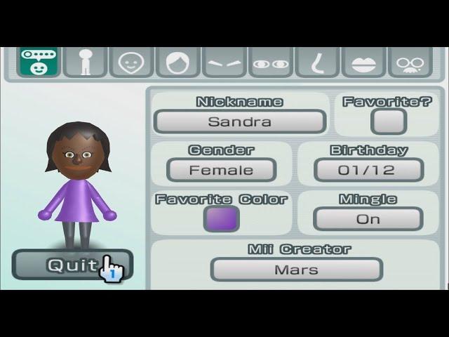 Sandra - Wii Sports - Mii 1013