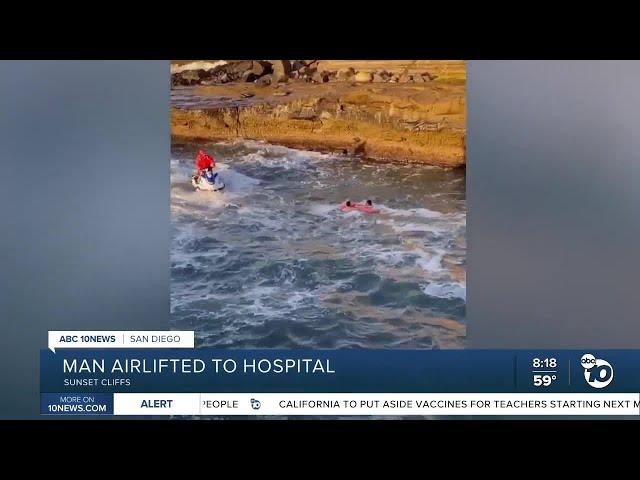 Man rescued after jumping into ocean from Sunset Cliffs