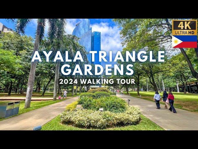 Relaxing Walk at AYALA TRIANGLE GARDENS in Makati City [4K] Philippines - August 2024