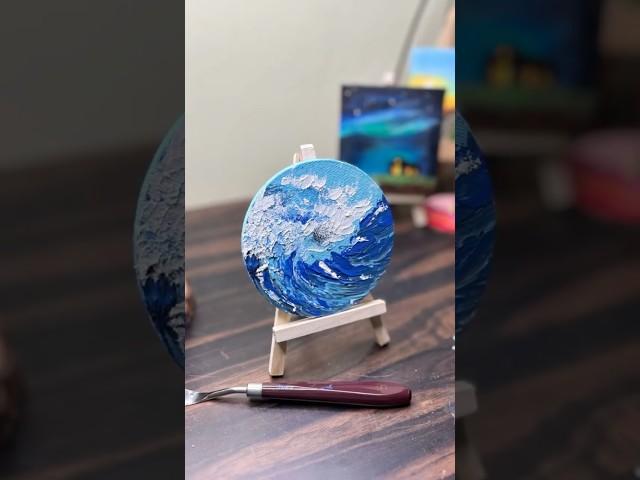 Acrylic painting for beginners | Waves #art #acrylicpainting #ytshorts #shorts #drawing