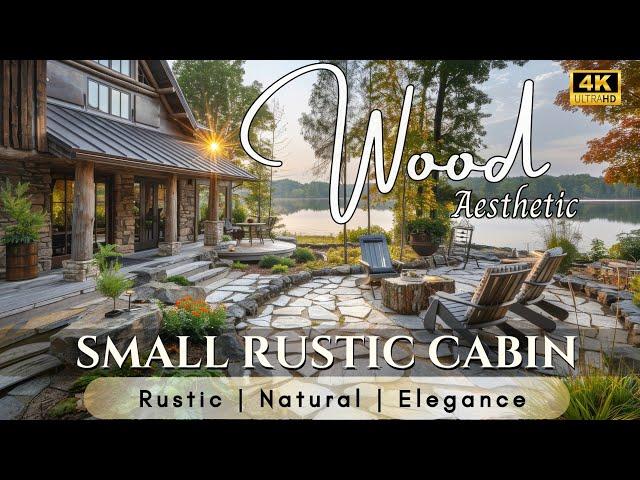 Small Rustic Cabin with Outdoor living Space, Interior & Courtyard | Rustic Charm & Modern Elegance