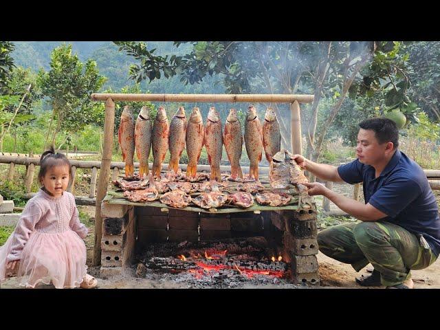 Harvesting giant fish-Make smoked fish goes to the market sell/XuanTruong