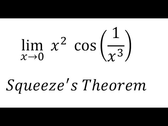 Calculus Help: Squeeze's Theorem: lim (x→0)⁡ x^2 cos⁡(1/x^3 ) - Squeeze's Theorem - SOLVED!!!