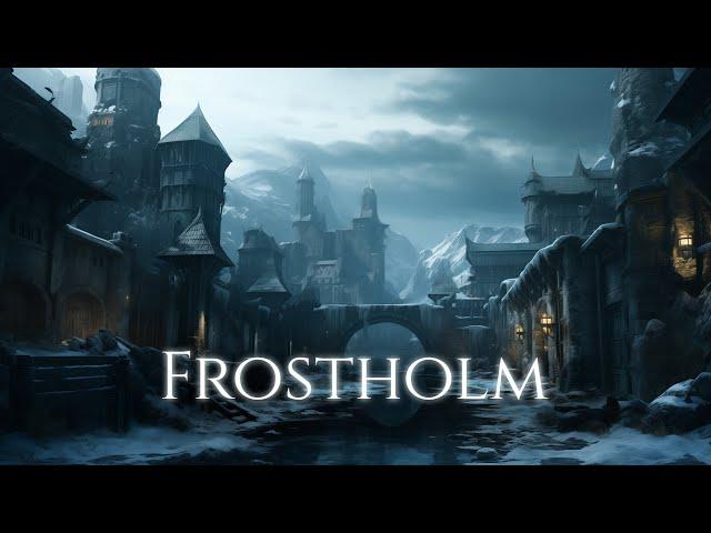 Cold Winter Fantasy Town Ambience and Music | Frostholm - cold northern town #ambientmusic