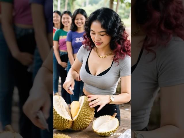 Cutting the biggest musang king durian - amazing durian cutting skill #durian #musangking