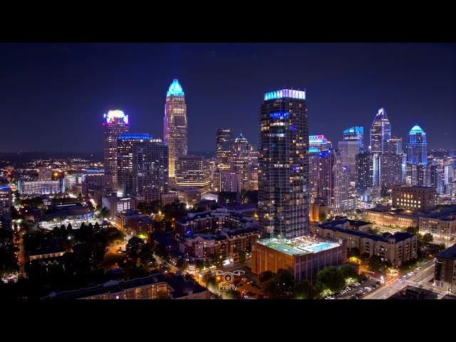 Queen City at Night | Charlotte NC | 4k Drone Video Timelapse