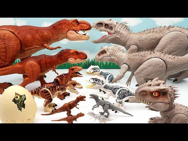 6 Tyrannosaurus VS 6 Indominus! Jurassic World Dinosaurs Toys For Kids