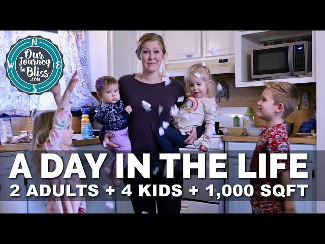 A DAY IN THE LIFE!!! 2 Adults + 4 Kids + 2 Bedrooms! #Dayinthelife #Livesimplelivehappy